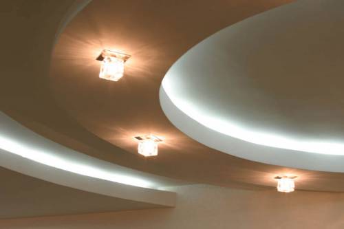 Какую подсветку выбрать для гипсокартонного потолка? в фото