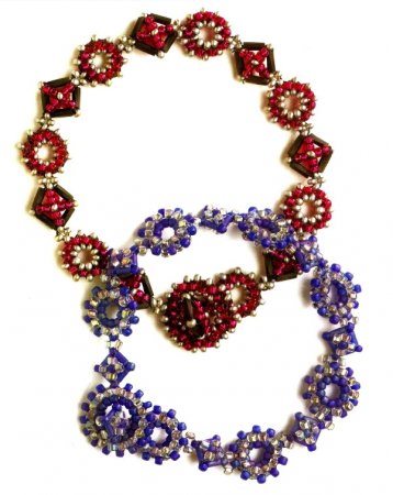 Схема плетения из бисера ожерелья  «Часовой механизм» в фото