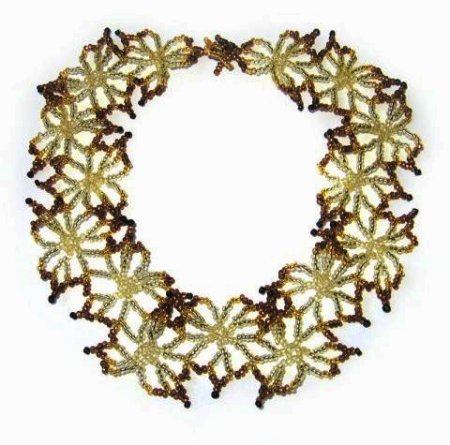 Схема плетения из бисера ожерелья «Fleur» в фото
