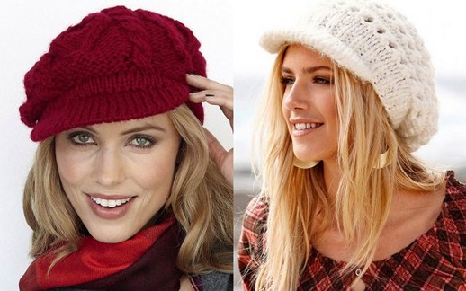 Женская шапка крупной вязки с отворотом: схемы с фото и видео в фото