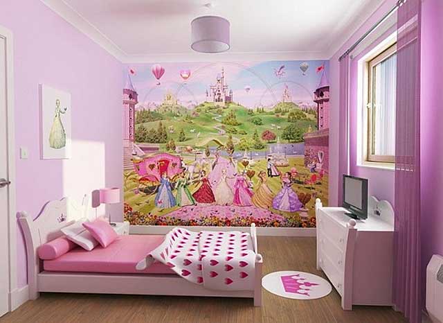 Фото Спальня для девочки в лиловых тонах