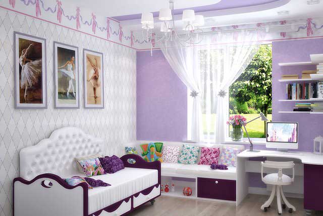 Фото Спальня для девочки в английском стиле