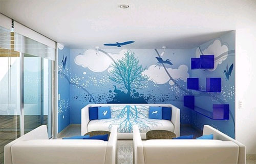 Голубая комната в фото