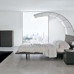 кровать с закругленной крышей в стиле минимализм