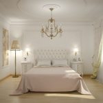 дизайн спальни в классическом стиле бело-золотистое оформление