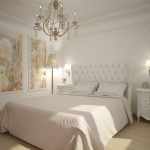 дизайн спальни в стиле классик белая мебель с позолотой
