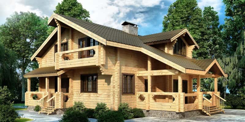 Услуги строительства деревянного дома из бруса
